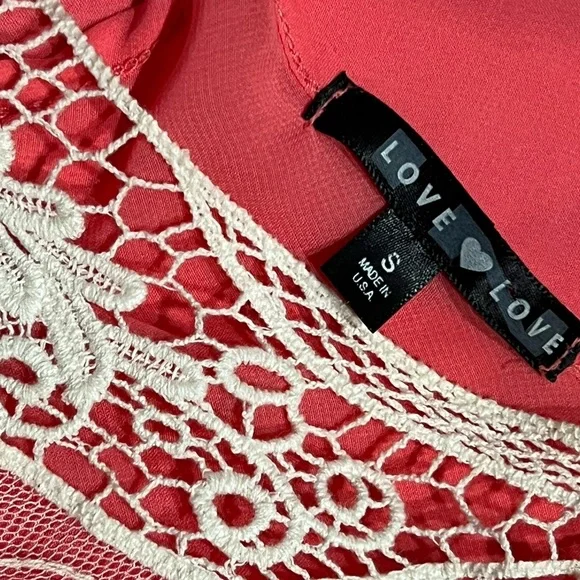 Love Coral and Ivory Lace Mini Dress - Picture 4 of 4